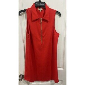 Womens Dress Haani Brand, Short Red Front Zip Sleeveless Size M